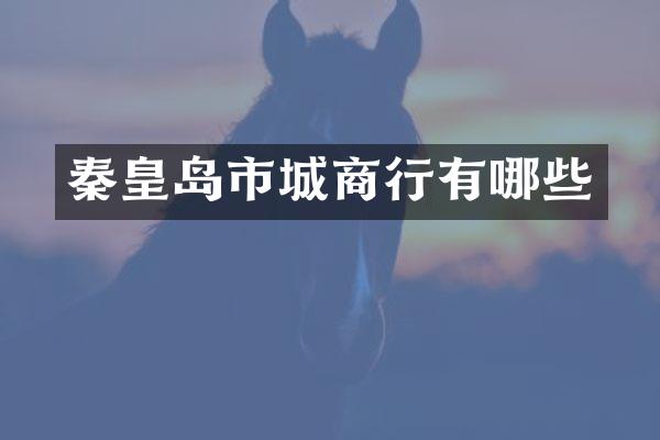 秦皇岛市城商行有哪些
