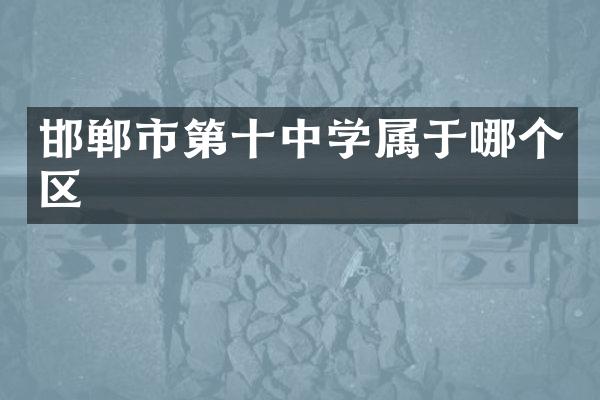 邯郸市第十中学属于哪个区