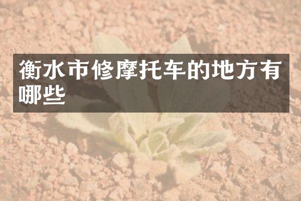 衡水市修摩托车的地方有哪些