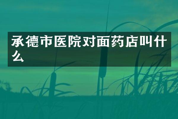 承德市医院对面药店叫什么
