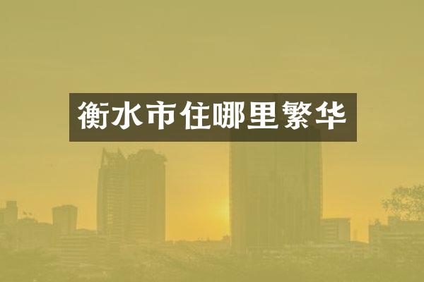 衡水市住哪里繁华
