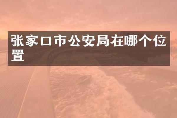 张家口市公安局在哪个位置