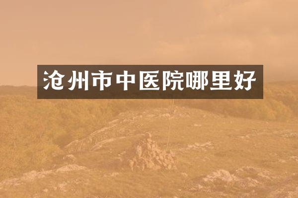 沧州市中医院哪里好