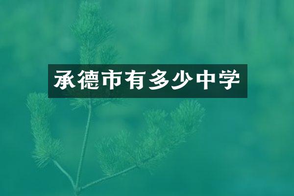 承德市有多少中学