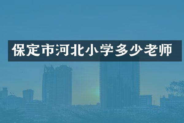 保定市河北小学多少老师