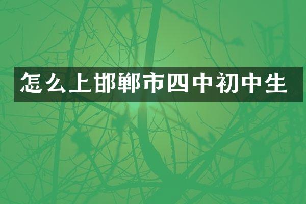 怎么上邯郸市四中初中生
