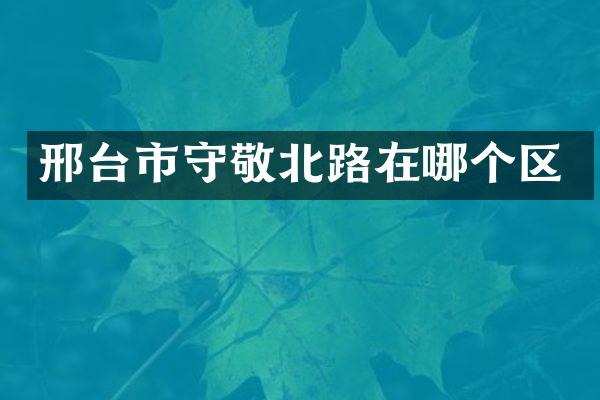 邢台市守敬北路在哪个区