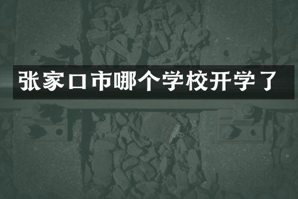 张家口市哪个学校开学了