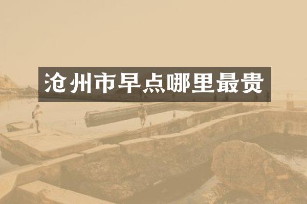 沧州市早点哪里最贵