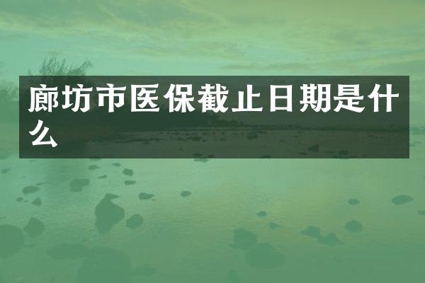 廊坊市医保截止日期是什么
