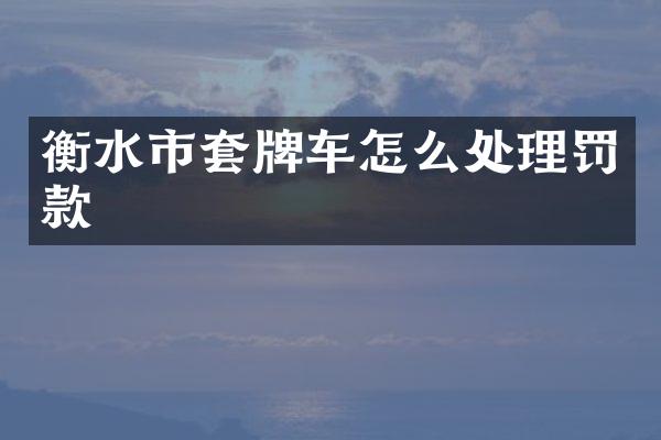 衡水市套牌车怎么处理罚款