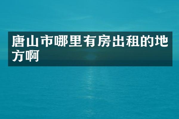 唐山市哪里有房出租的地方啊