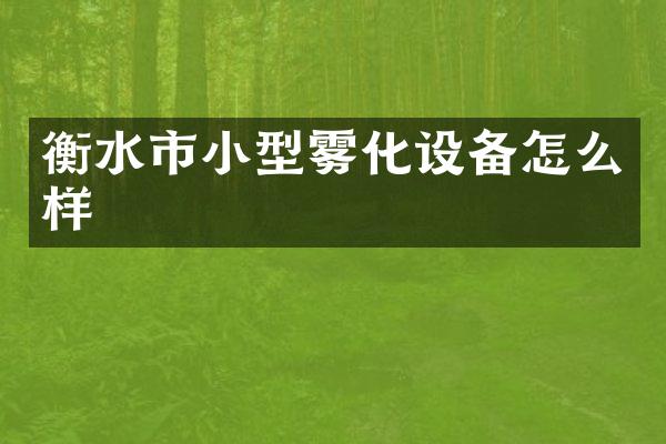 衡水市小型雾化设备怎么样