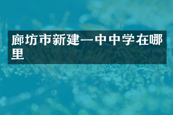 廊坊市新建一中中学在哪里