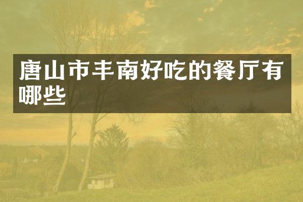 唐山市丰南好吃的餐厅有哪些