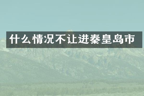 什么情况不让进秦皇岛市