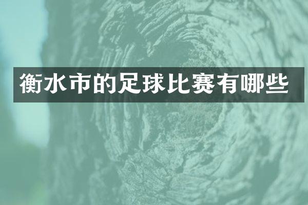 衡水市的足球比赛有哪些