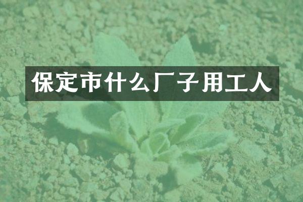 保定市什么厂子用工人