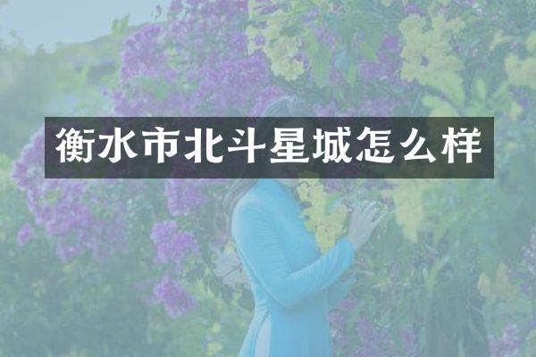 衡水市北斗星城怎么样