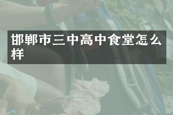 邯郸市三中高中食堂怎么样