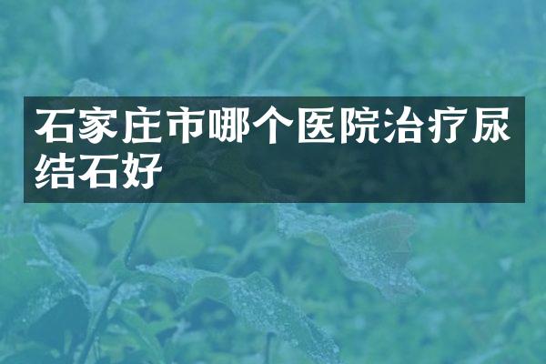 石家庄市哪个医院治疗尿结石好
