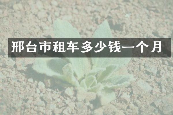 邢台市租车多少钱一个月