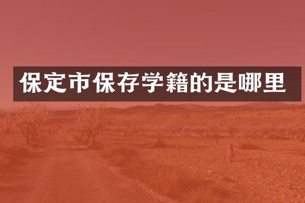 保定市保存学籍的是哪里
