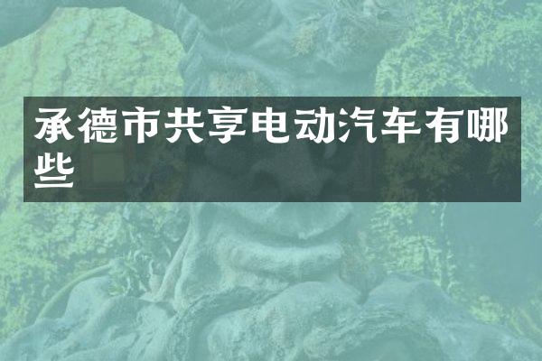 承德市共享电动汽车有哪些