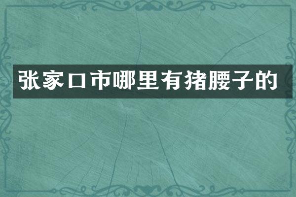 张家口市哪里有猪腰子的