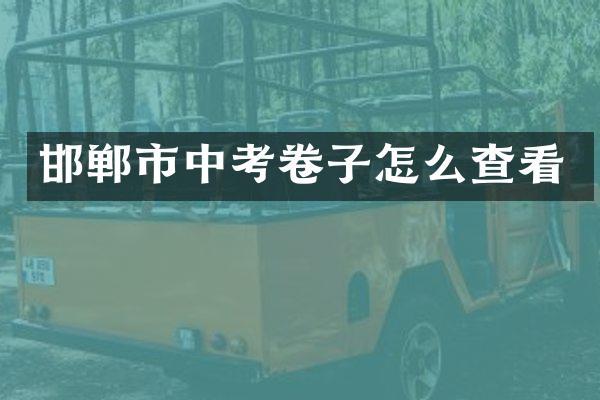 邯郸市中考卷子怎么查看