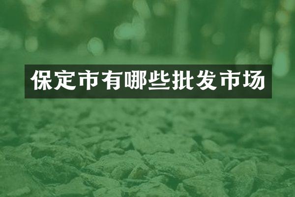 保定市有哪些批发市场