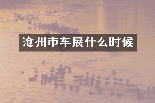 沧州市车展什么时候