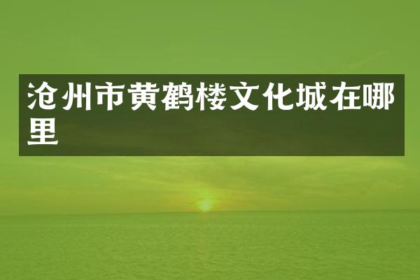 沧州市黄鹤楼文化城在哪里