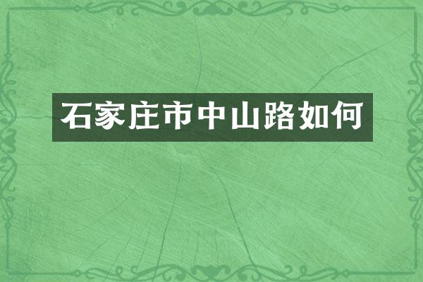 石家庄市中山路如何