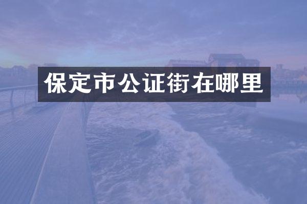 保定市公证街在哪里