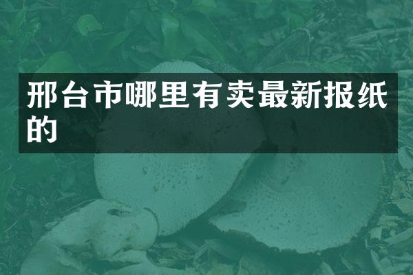 邢台市哪里有卖最新报纸的