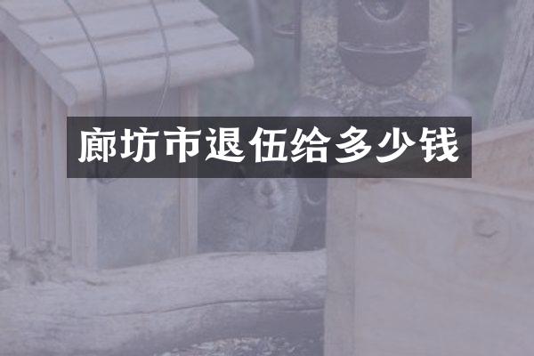 廊坊市退伍给多少钱