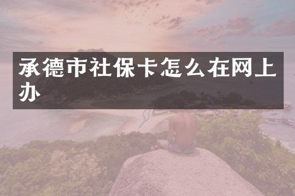 承德市社保卡怎么在网上办