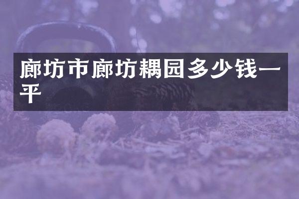 廊坊市廊坊耦园多少钱一平