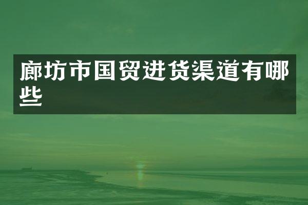 廊坊市国贸进货渠道有哪些