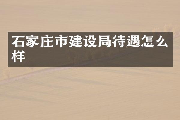 石家庄市建设局待遇怎么样