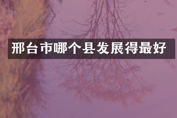 邢台市哪个县发展得最好