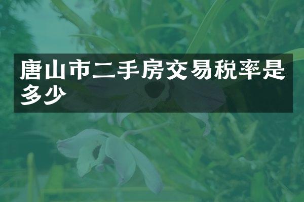唐山市二手房交易税率是多少
