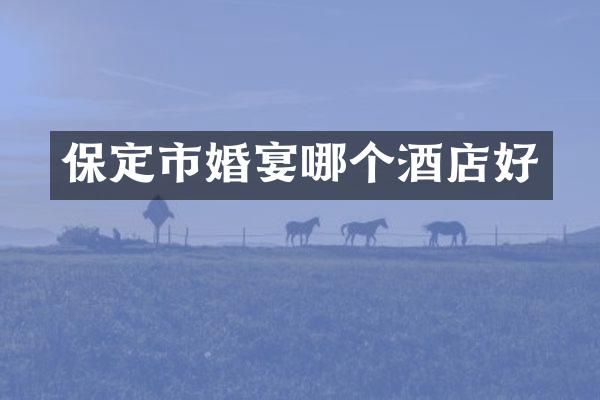 保定市婚宴哪个酒店好
