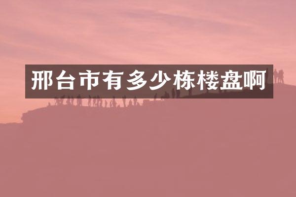 邢台市有多少栋楼盘啊
