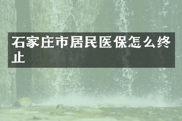石家庄市居民医保怎么终止