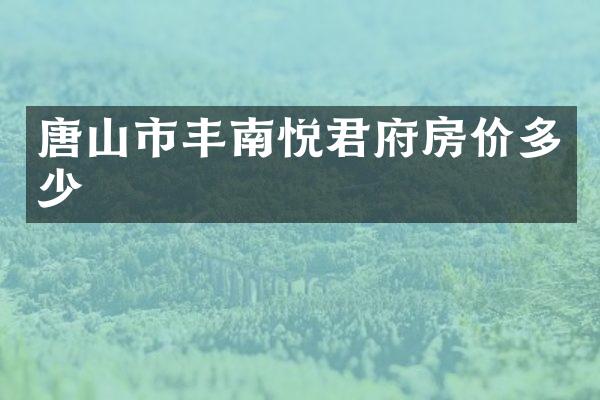 唐山市丰南悦君府房价多少