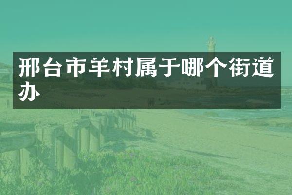 邢台市羊村属于哪个街道办