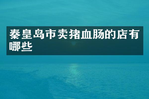 秦皇岛市卖猪血肠的店有哪些