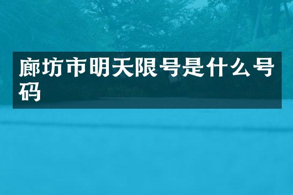 廊坊市明天限号是什么号码